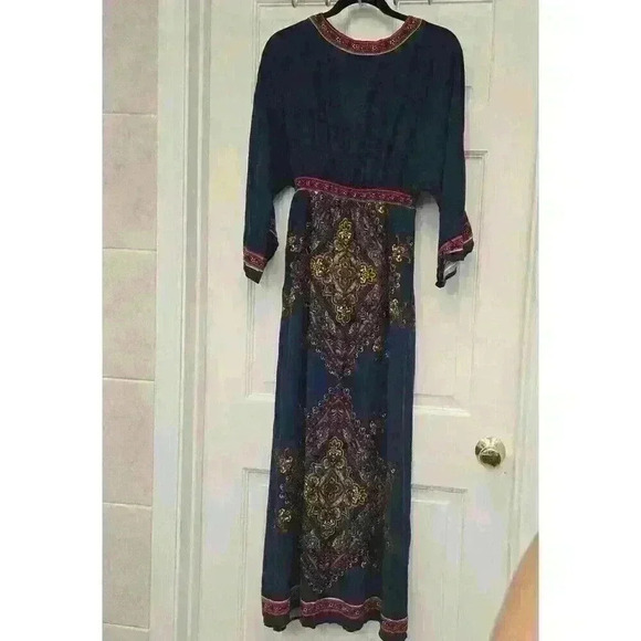Bohemian Blue 3/4 MAXI Dress Flying Tomato ,Size M - Picture 2 of 3